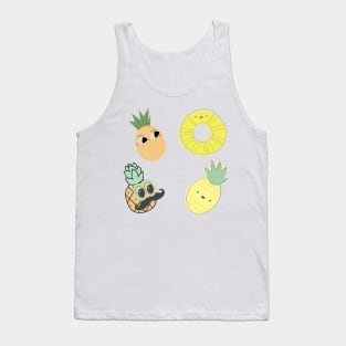 Golden Pineapple Pattern Tank Top